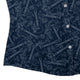 Guitar Blossoms Blue Curvy Button Up Shirt Geek Nerd Design by Dunking Toast music print women