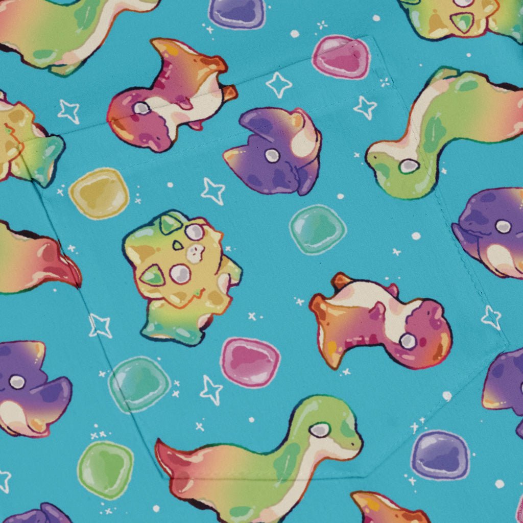 Gum Drop Dinos Long Sleeve Button Up Shirt Geek Nerd 0925 adult sizing All Adult Button Up Shirts