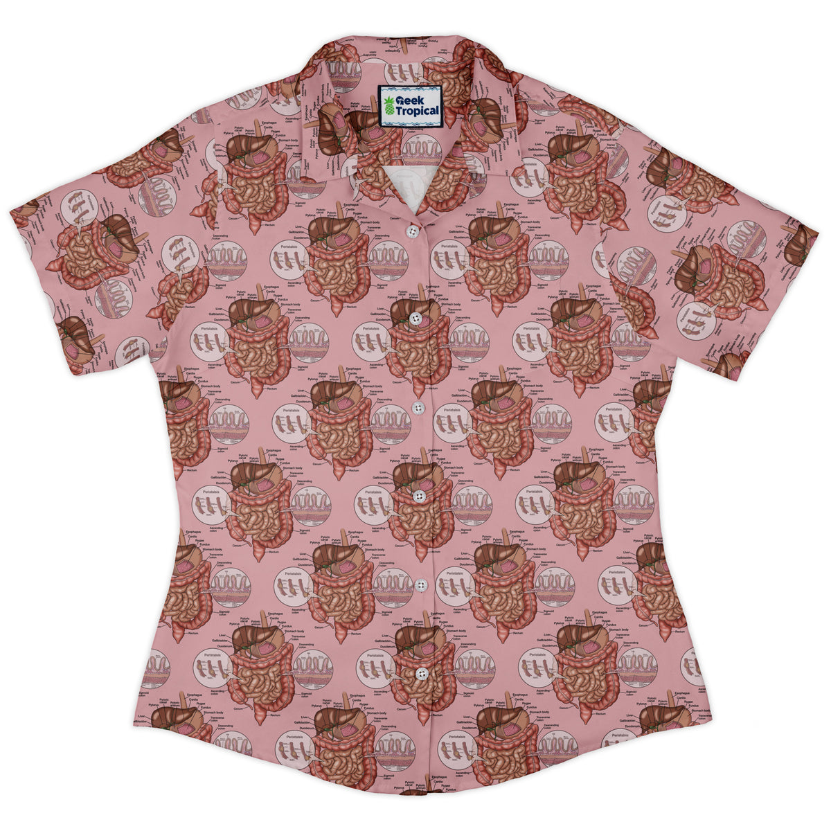Gut Instincts Flesh Curvy Button Up Shirt womens front