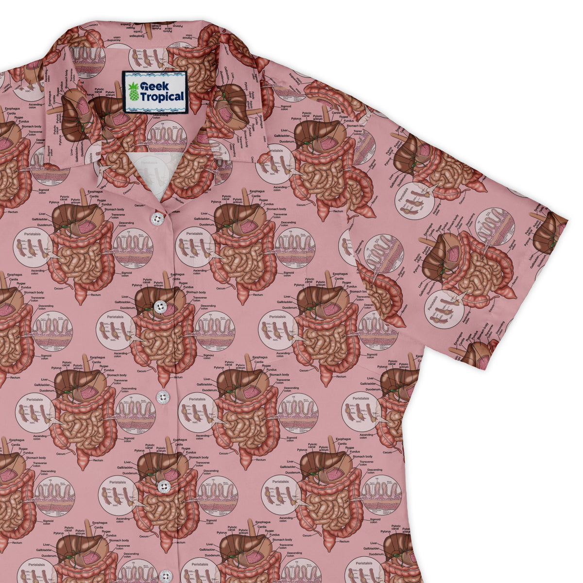 Gut Instincts Flesh Curvy Button Up Shirt womens top right