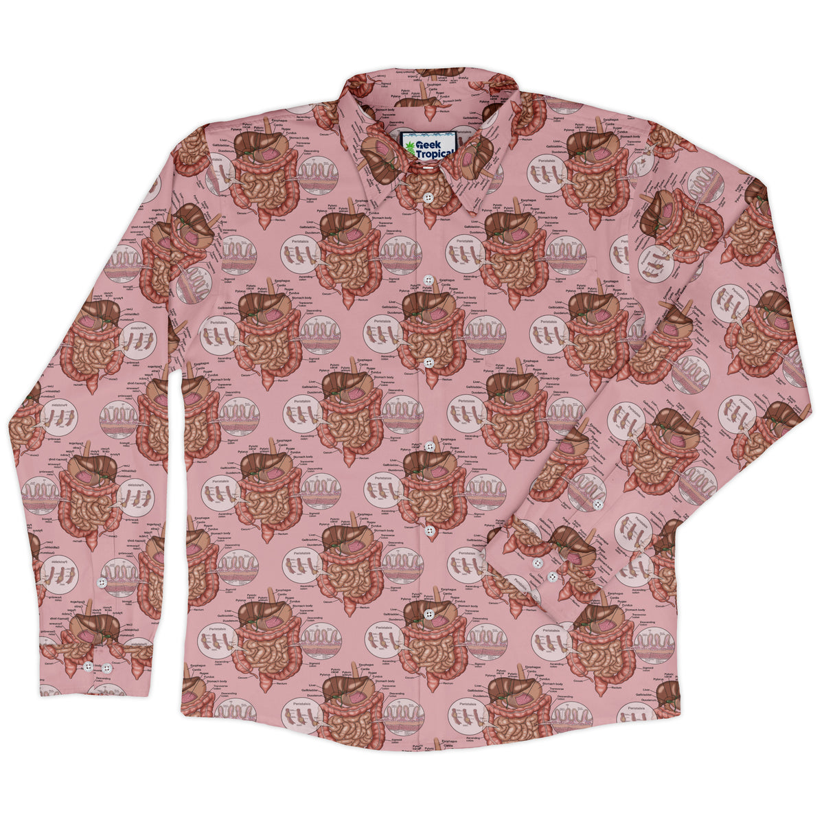 Gut Instincts Flesh Long Sleeve Button Up Shirt front