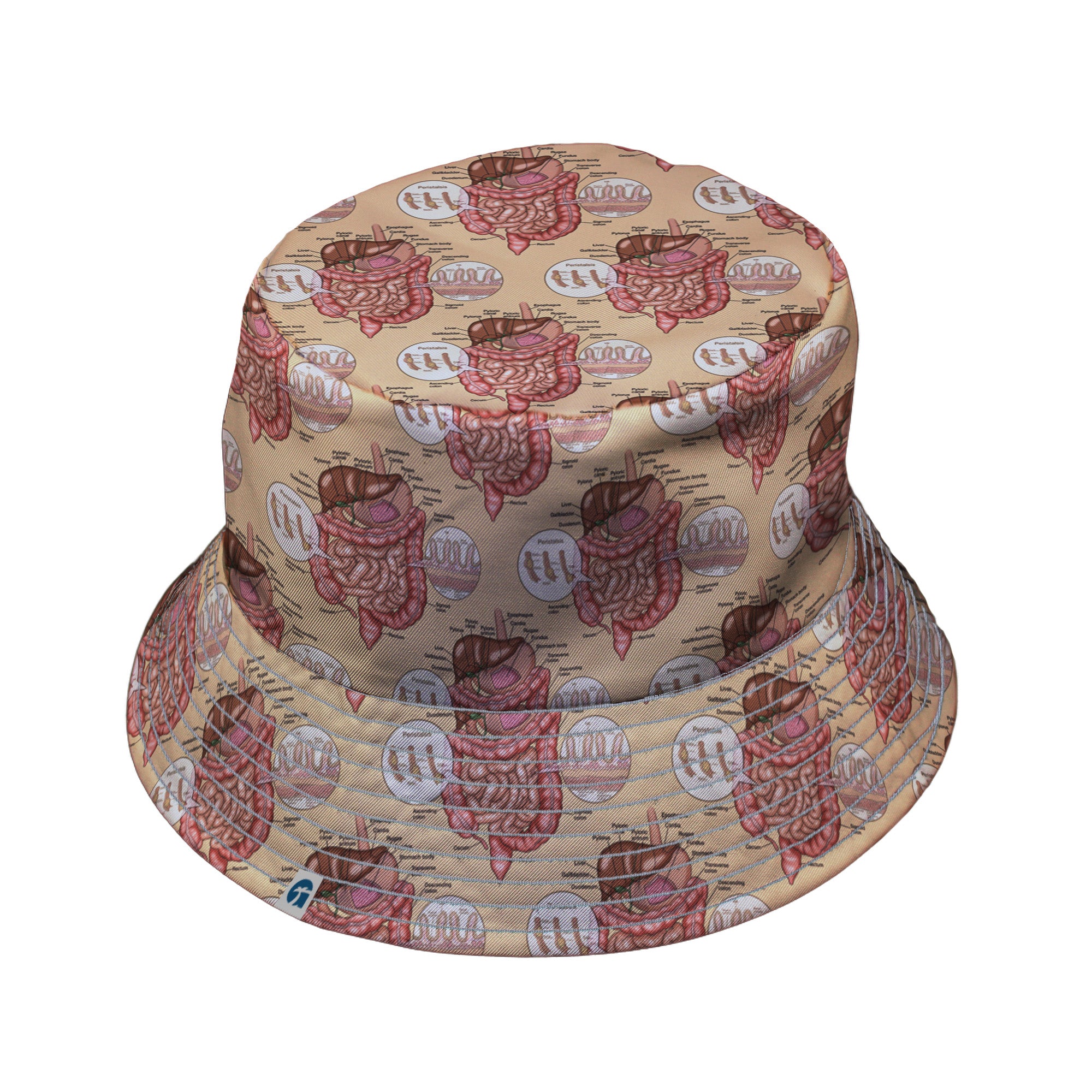 Gut Instincts Skin Bucket Hat Gray Stitching