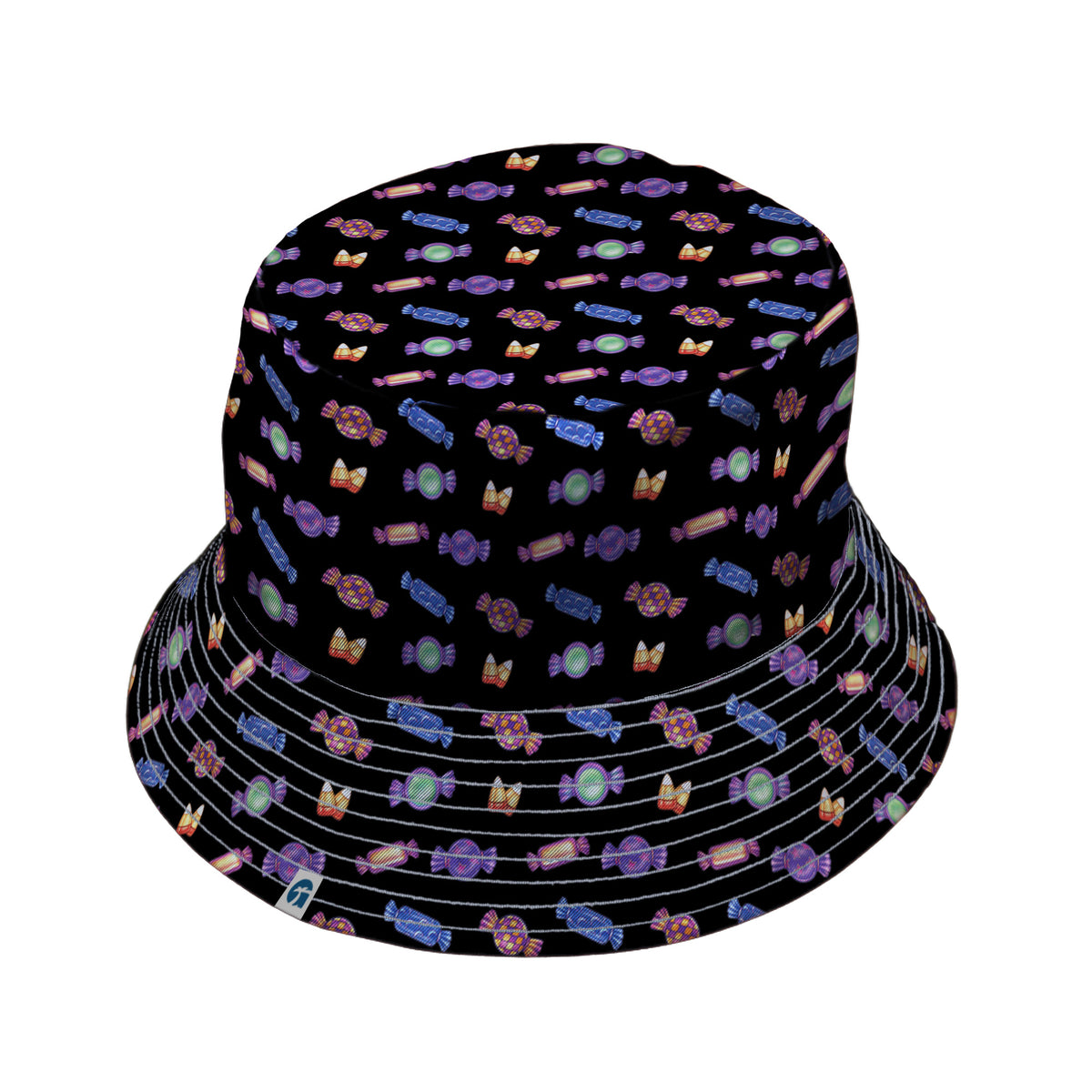 Halloween Candies Bucket Hat Gray Stitching