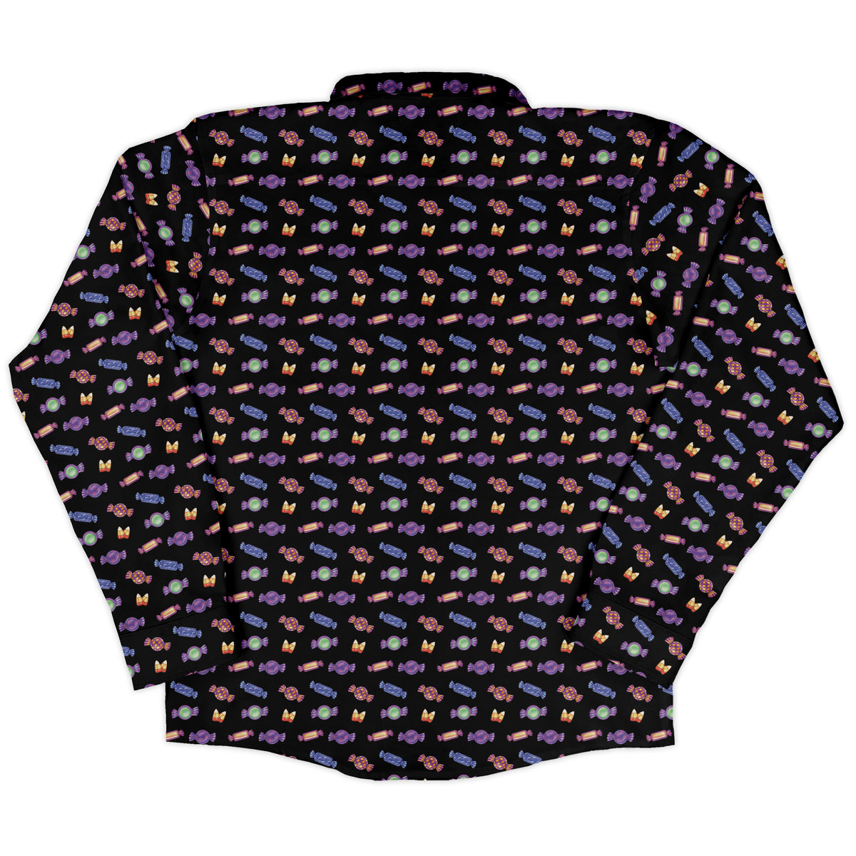 Halloween Candies Long Sleeve Button Up Shirt back