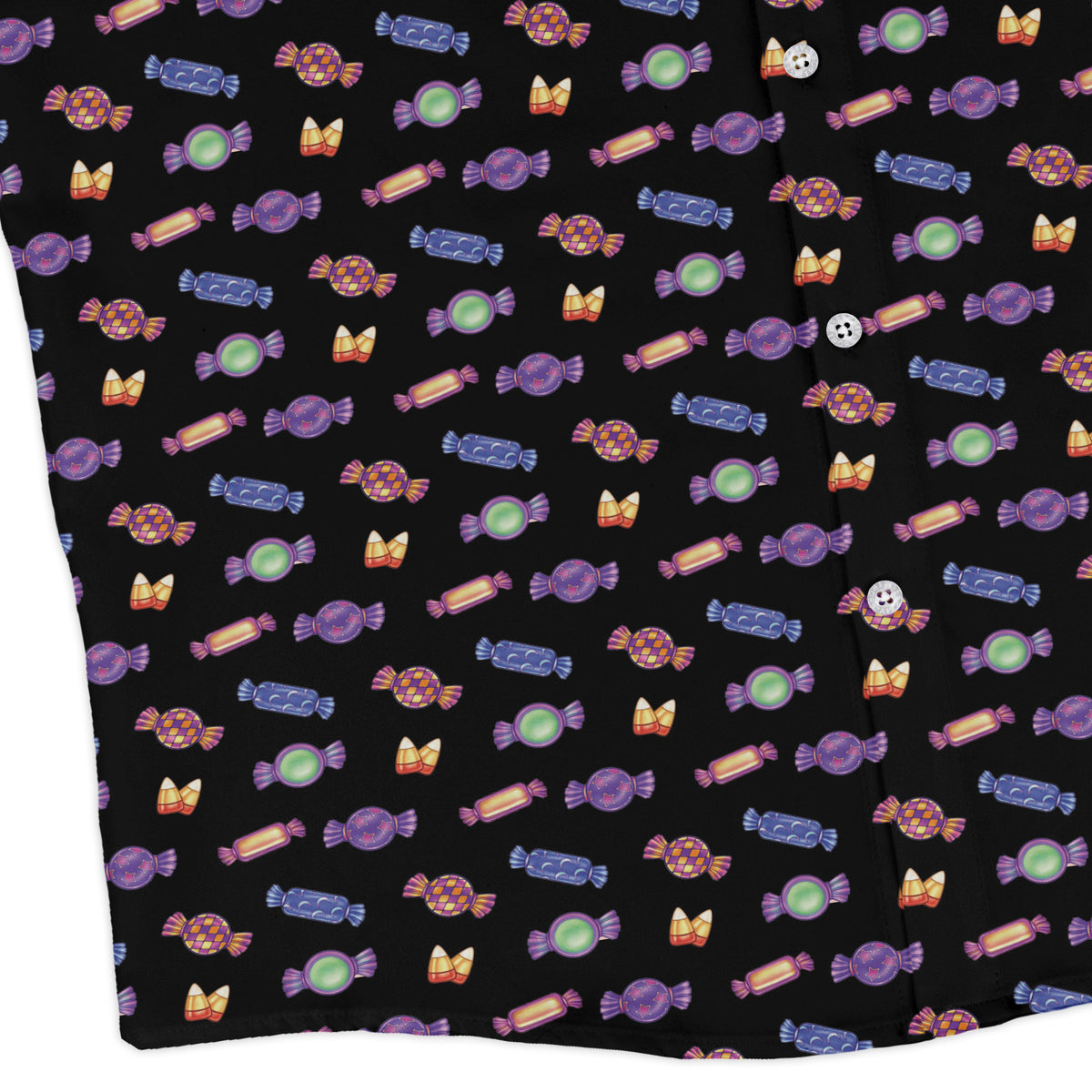 Halloween Candies Long Sleeve Button Up Shirt corner