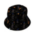 Halloween Cat Bucket Hat Black Stitching