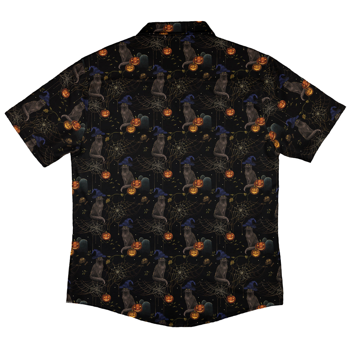 Halloween Cat Button Up Shirt Back