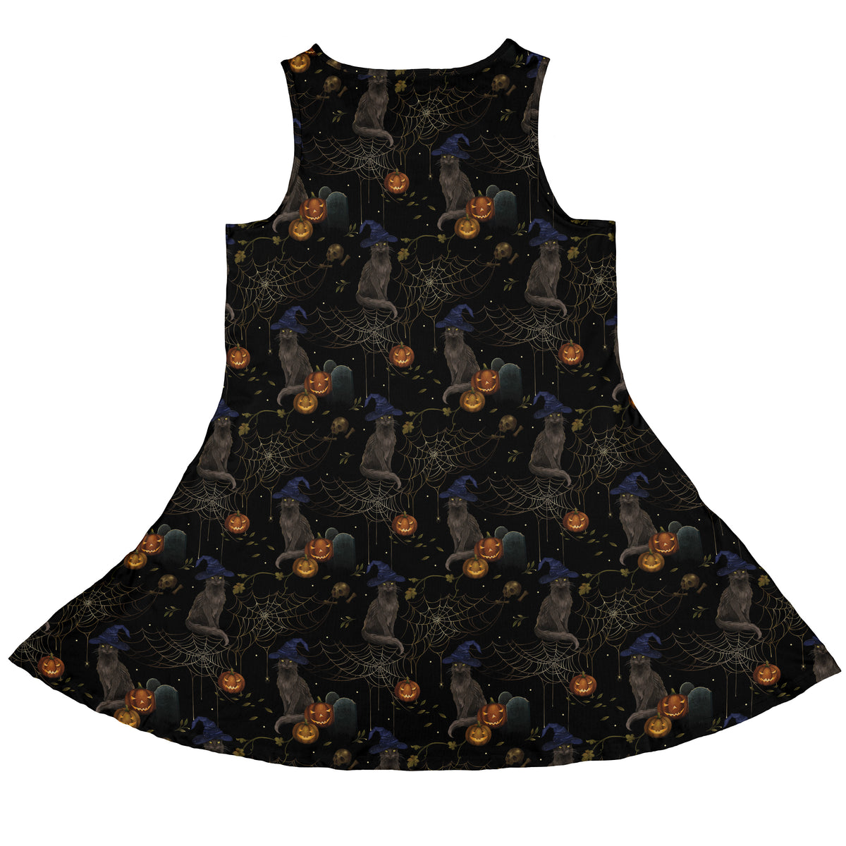 Halloween Cat Sleeveless Dress back
