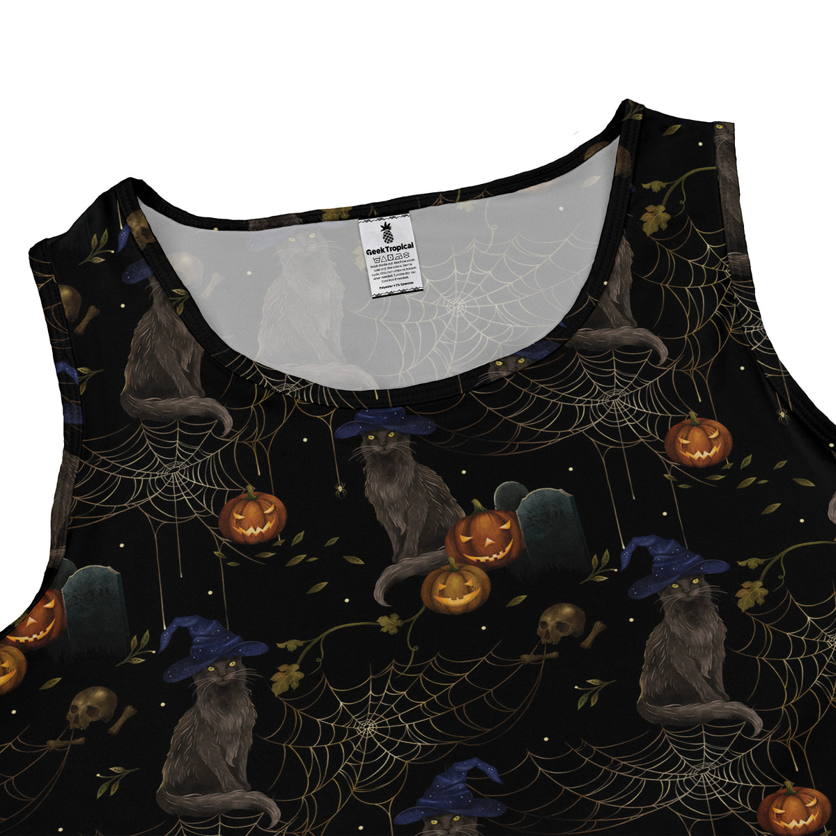 Halloween Cat Sleeveless Dress close front