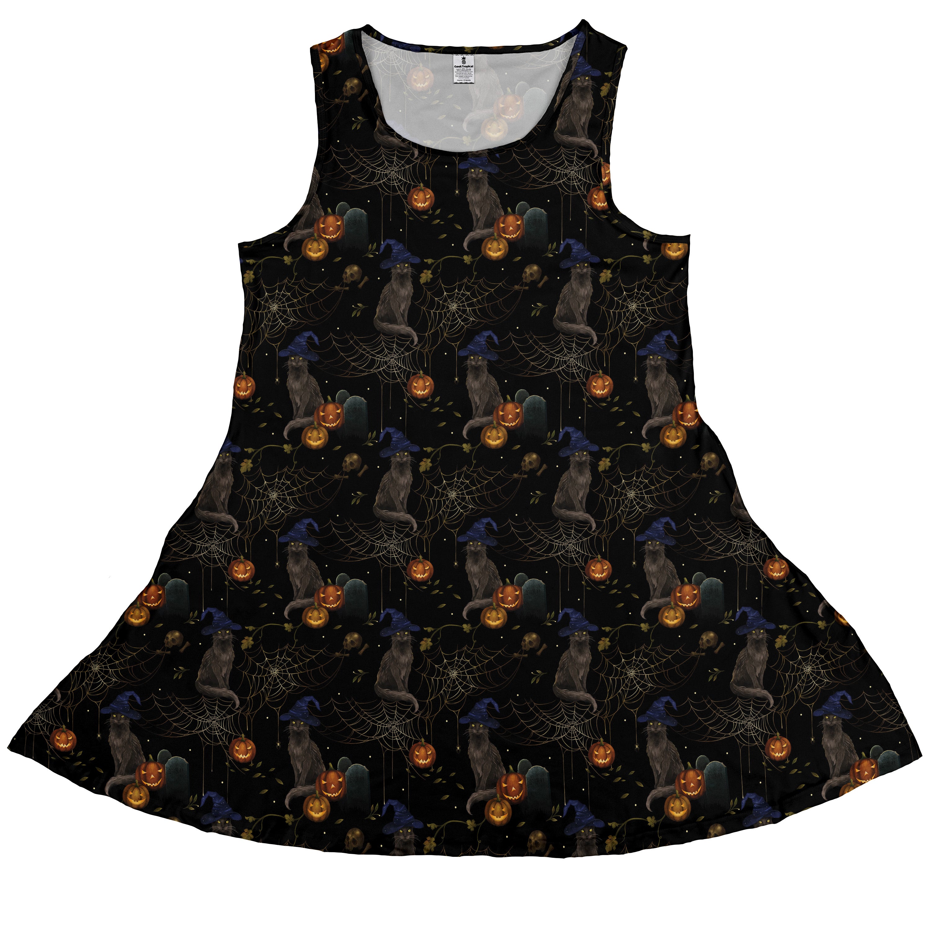 Halloween Cat Sleeveless Dress front