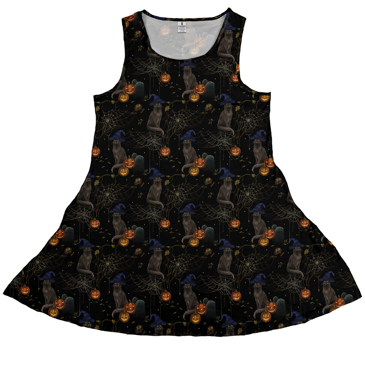 Halloween Cat Sleeveless Dress front