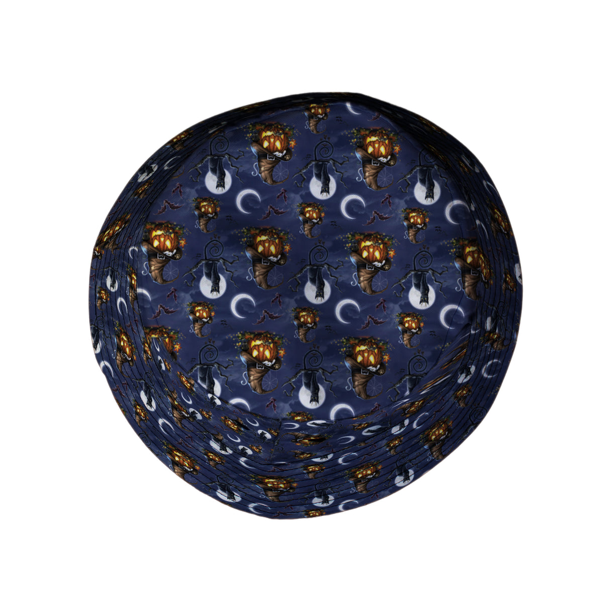 Halloween Cats Full Moon Bucket Hat Top View