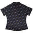 Halloween Cats Full Moon Curvy Button Up Shirt womens back