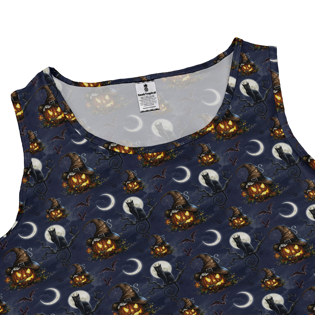 Halloween Cats Full Moon Sleeveless Dress close front