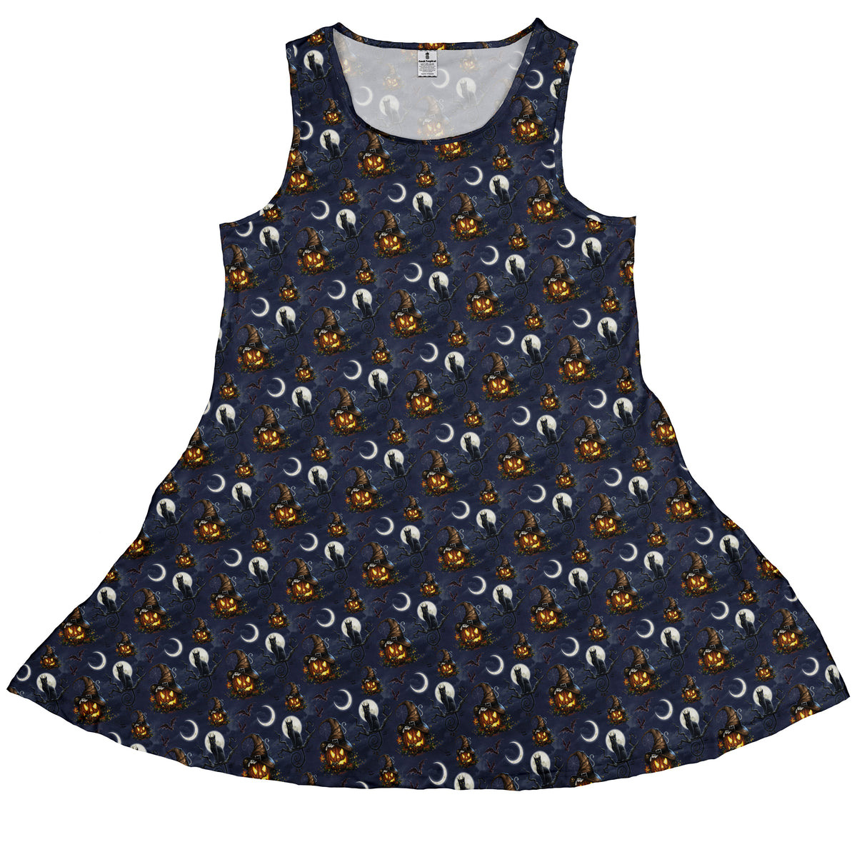 Halloween Cats Full Moon Sleeveless Dress front