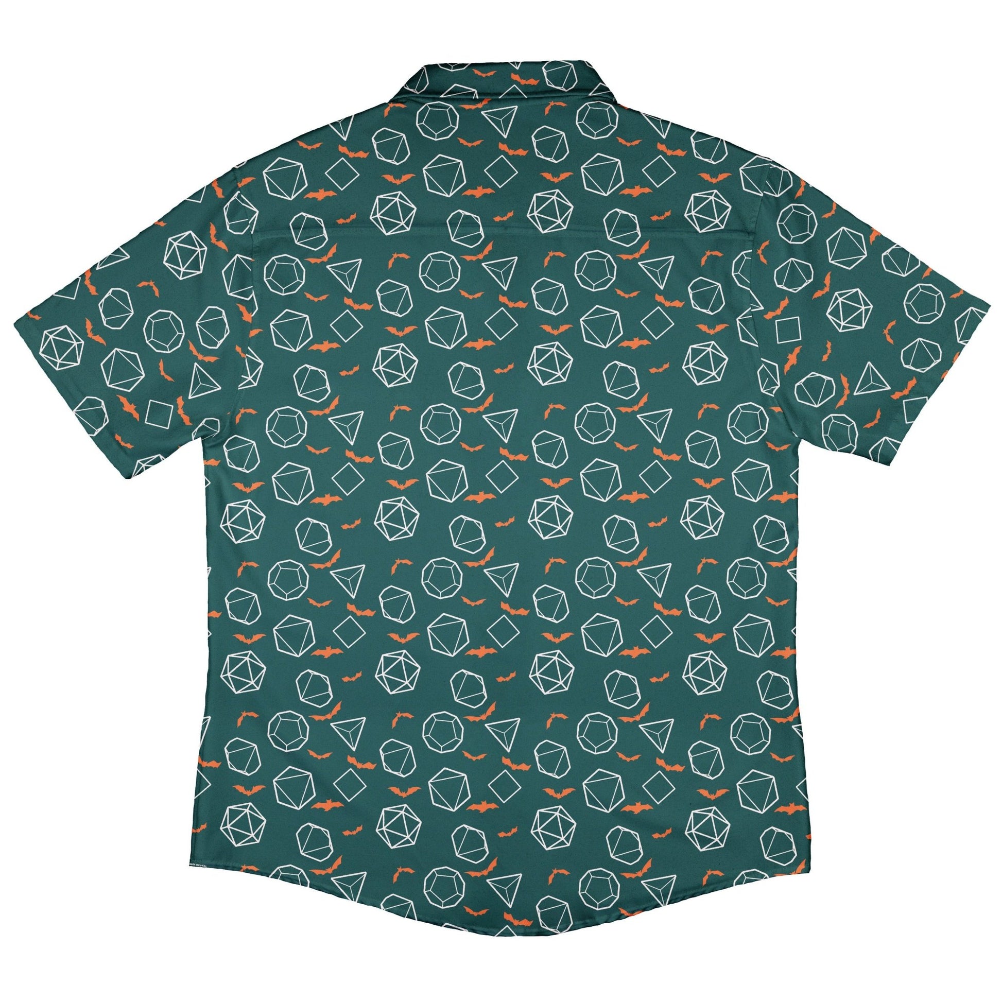 Halloween DND Dice Button Up Shirt Geek Nerd adult sizing Design by Heather Davenport dnd & rpg print