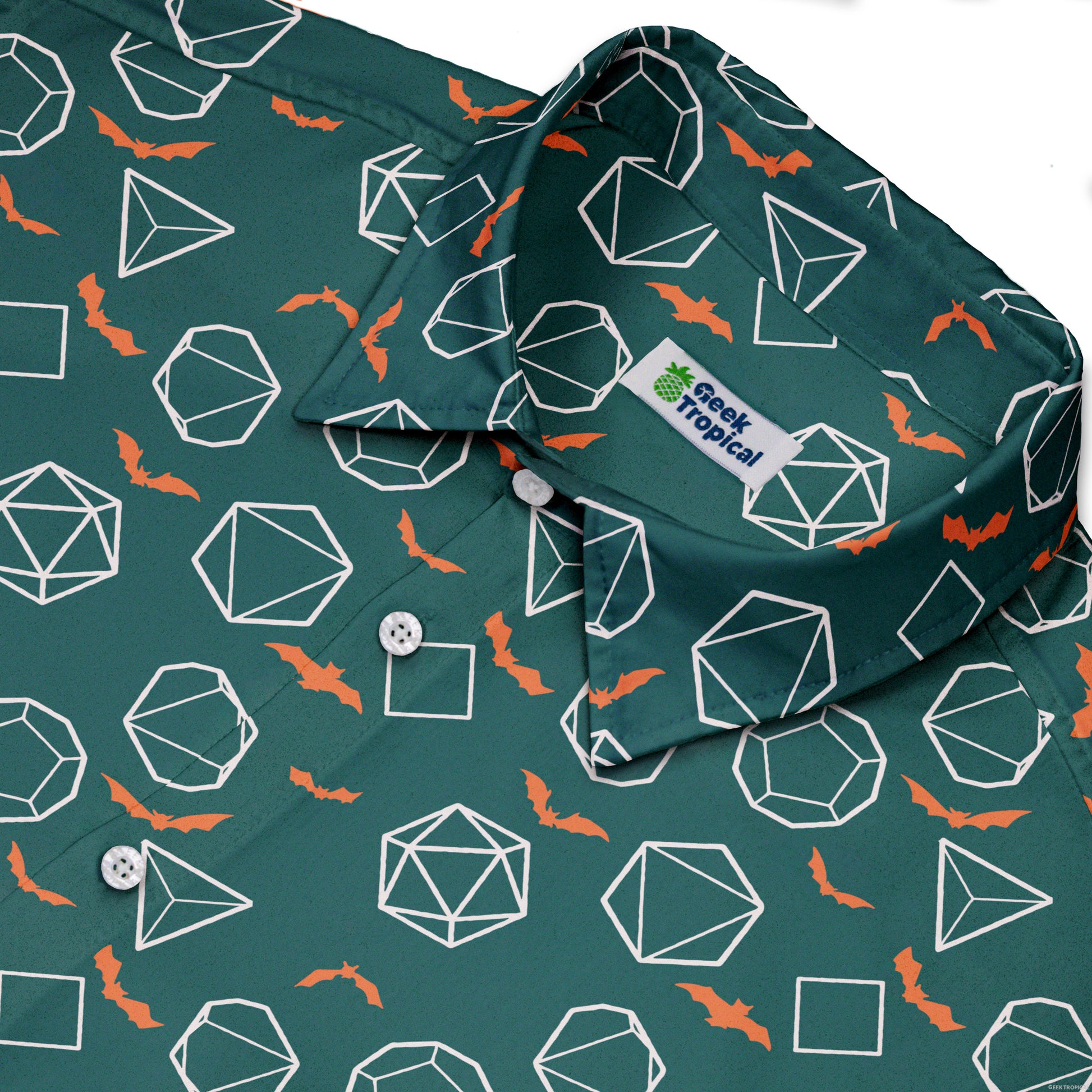 Halloween DND Dice Button Up Shirt