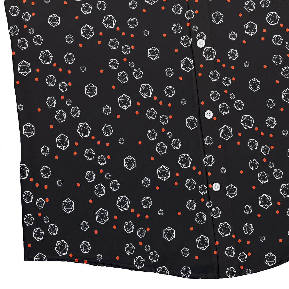 Halloween Dice Bubbles Button Up Shirt Bottom Corner