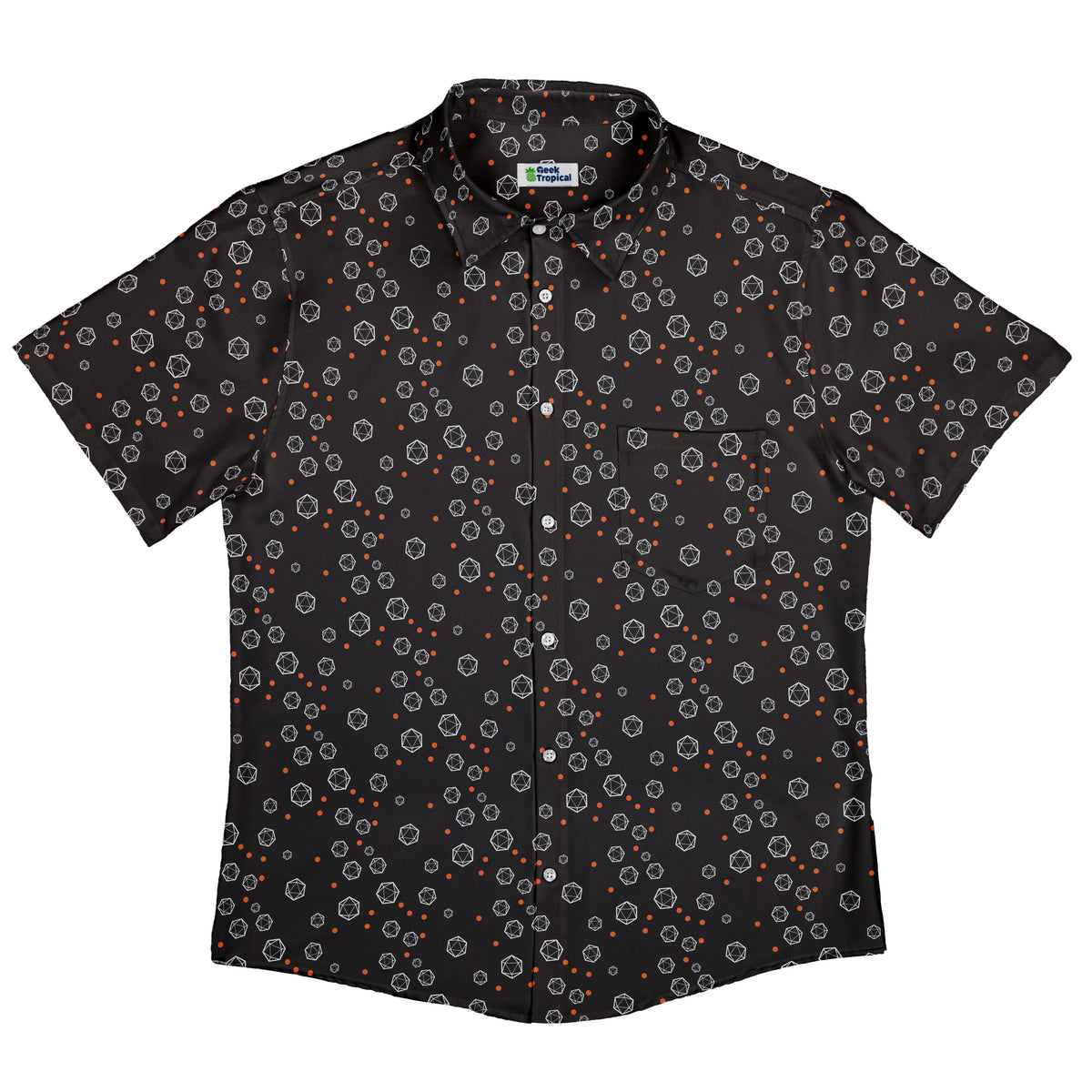 Halloween Dice Bubbles Button Up Shirt Flat Front