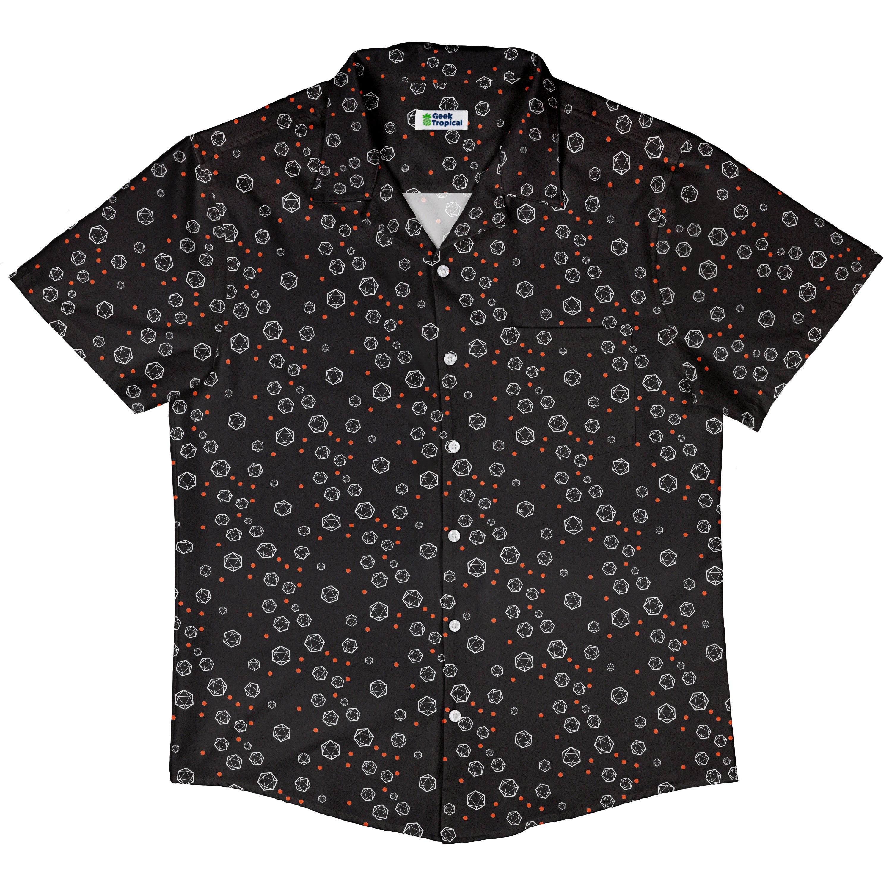 Halloween Dice Bubbles Button Up Shirt Hawaiian Front