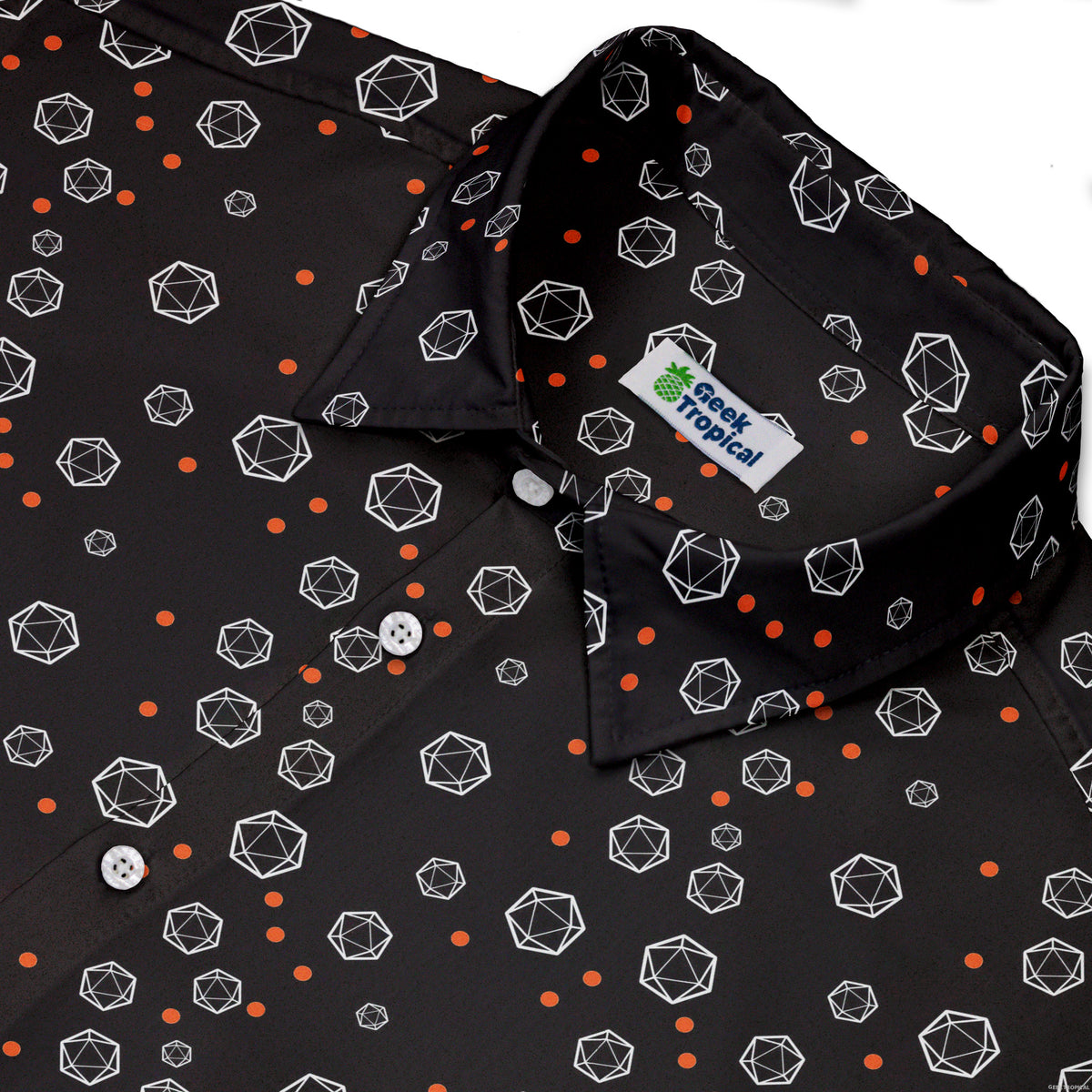 Halloween Dice Bubbles Button Up Shirt Neck
