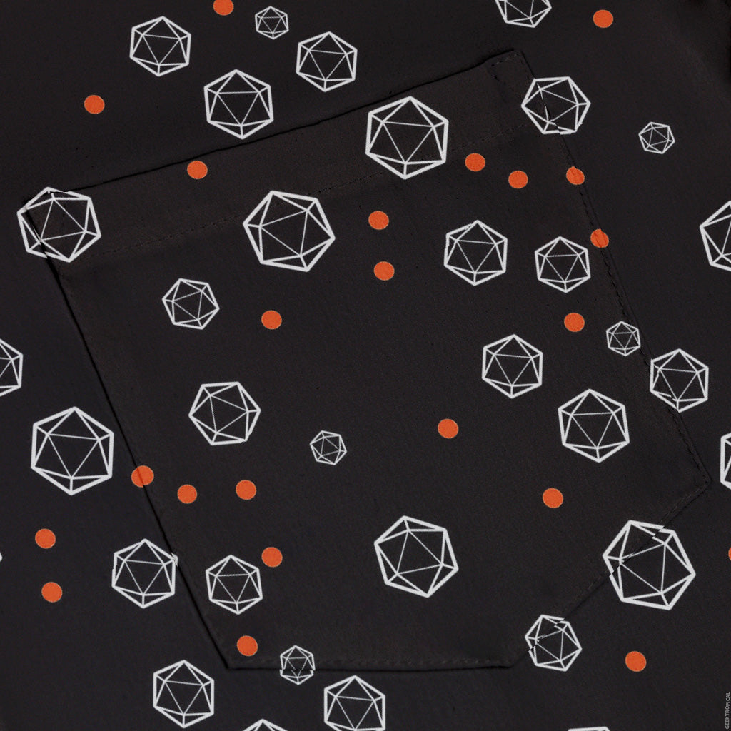 Halloween Dice Bubbles Button Up Shirt Pocket