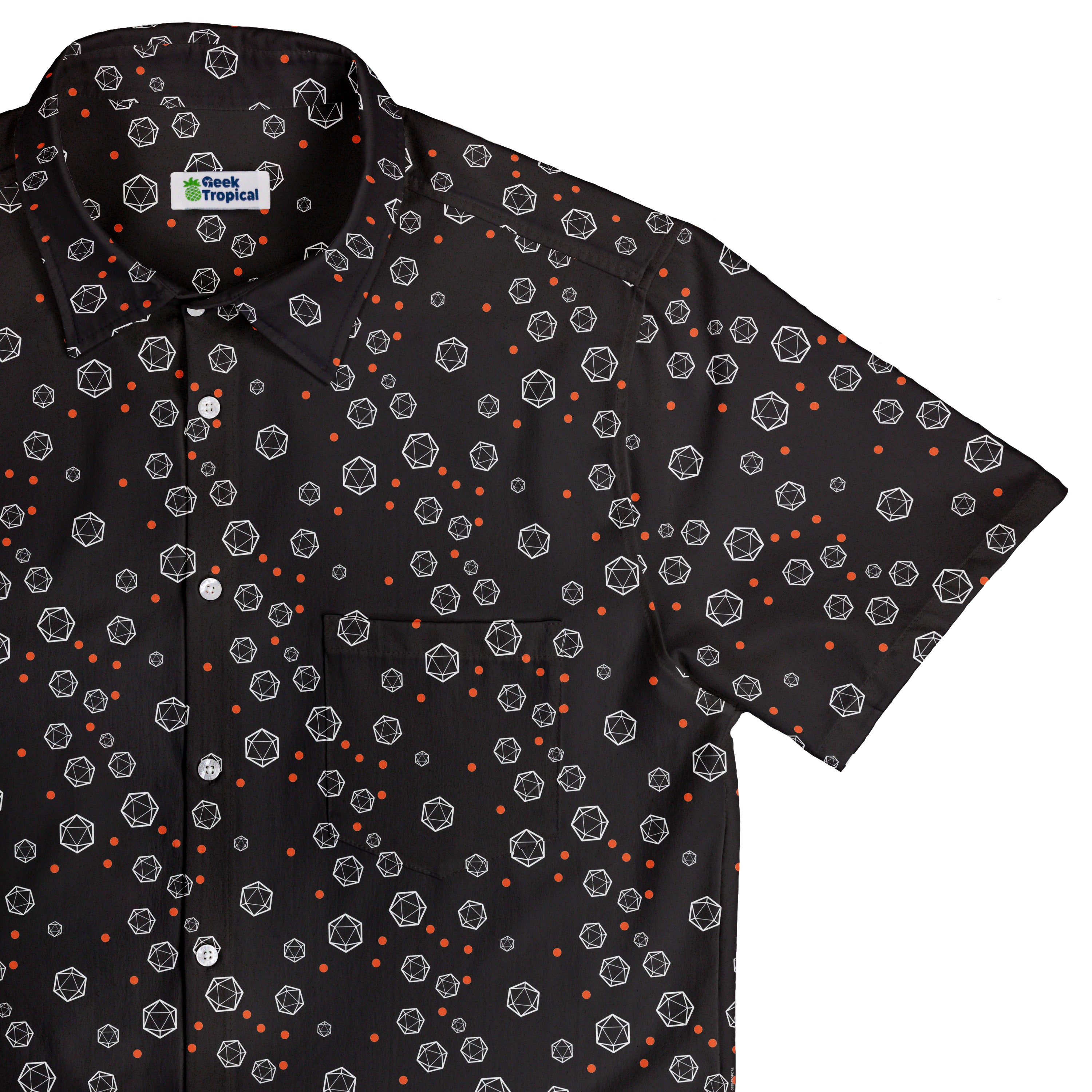 Halloween Dice Bubbles Button Up Shirt Top Corner