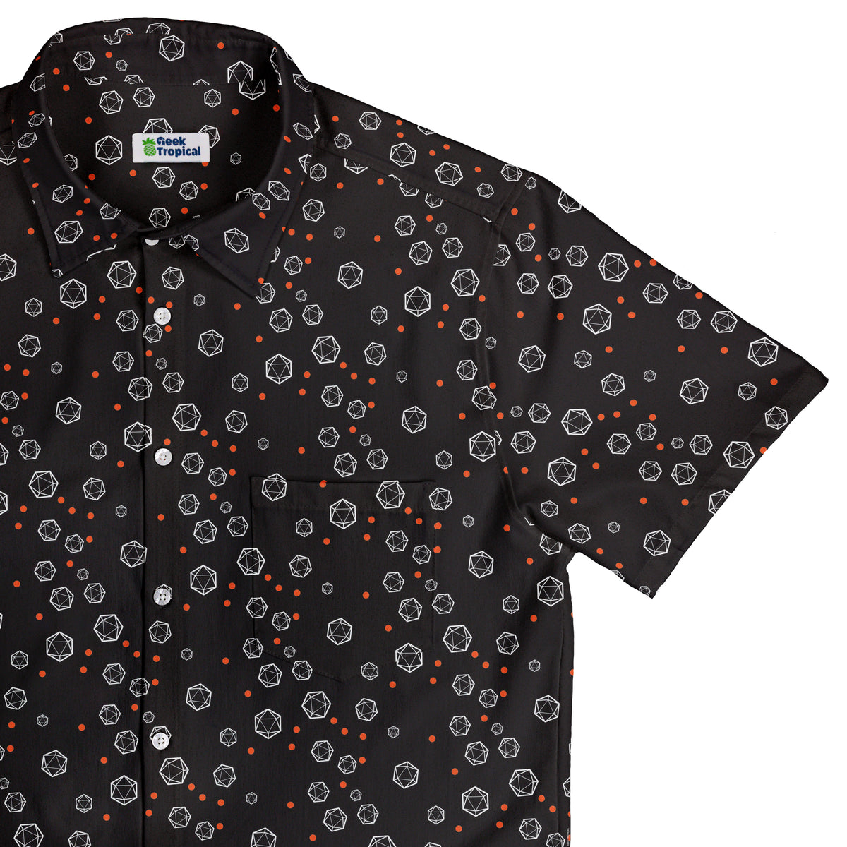 Halloween Dice Bubbles Button Up Shirt Top Corner