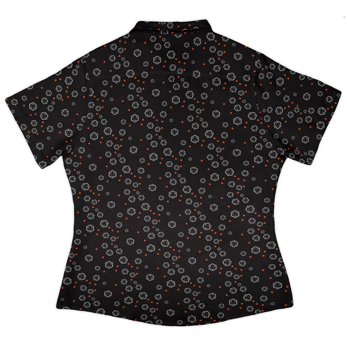 Halloween Dice Bubbles Curvy Button Up Shirt womens back