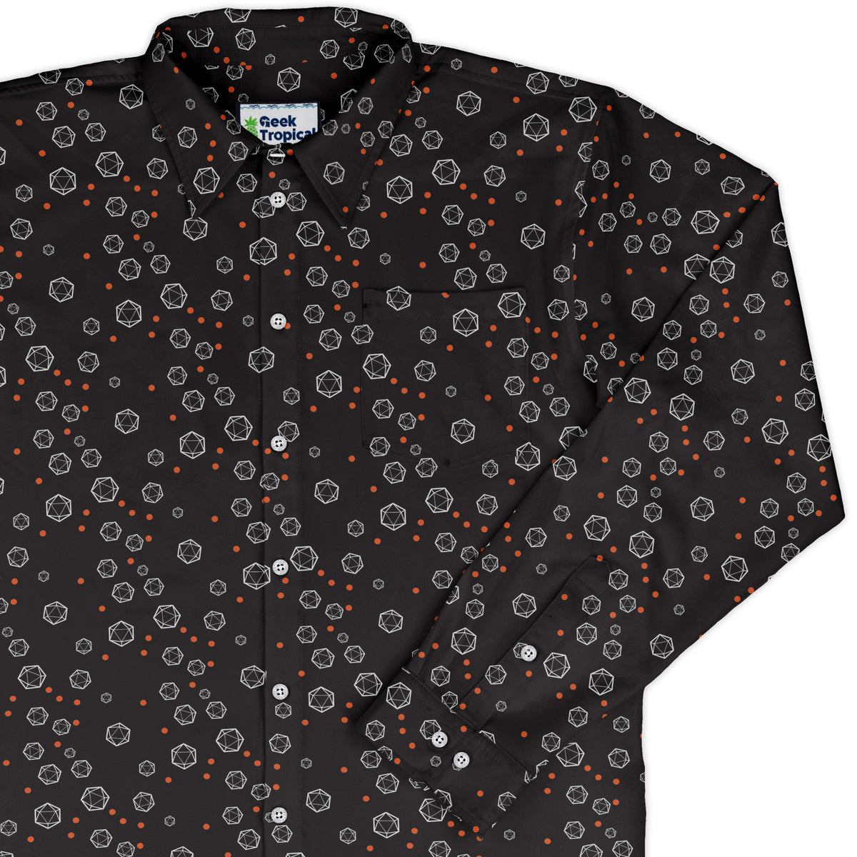 Halloween Dice Bubbles Long Sleeve Button Up Shirt cover