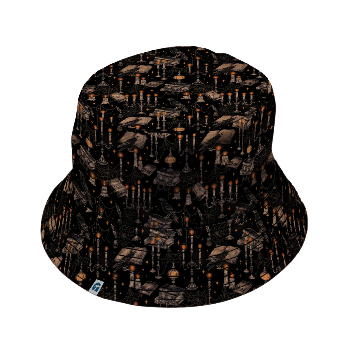 Halloween Manor Candelabra Bucket Hat Black Stitching