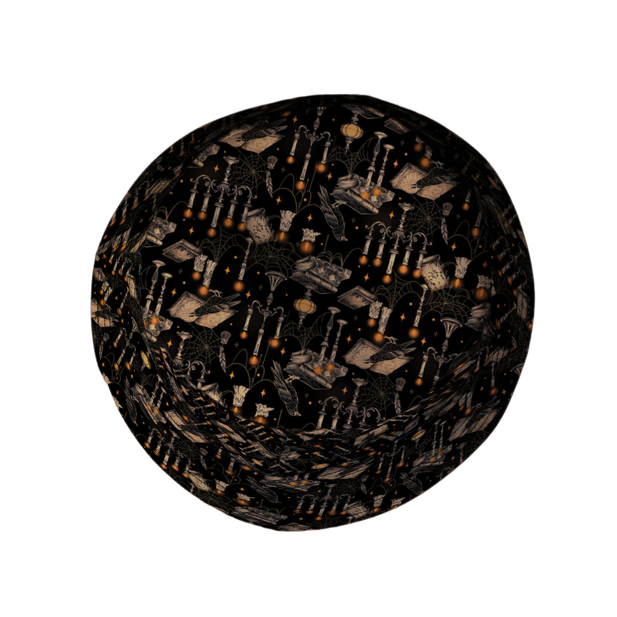 Halloween Manor Candelabra Bucket Hat Top View