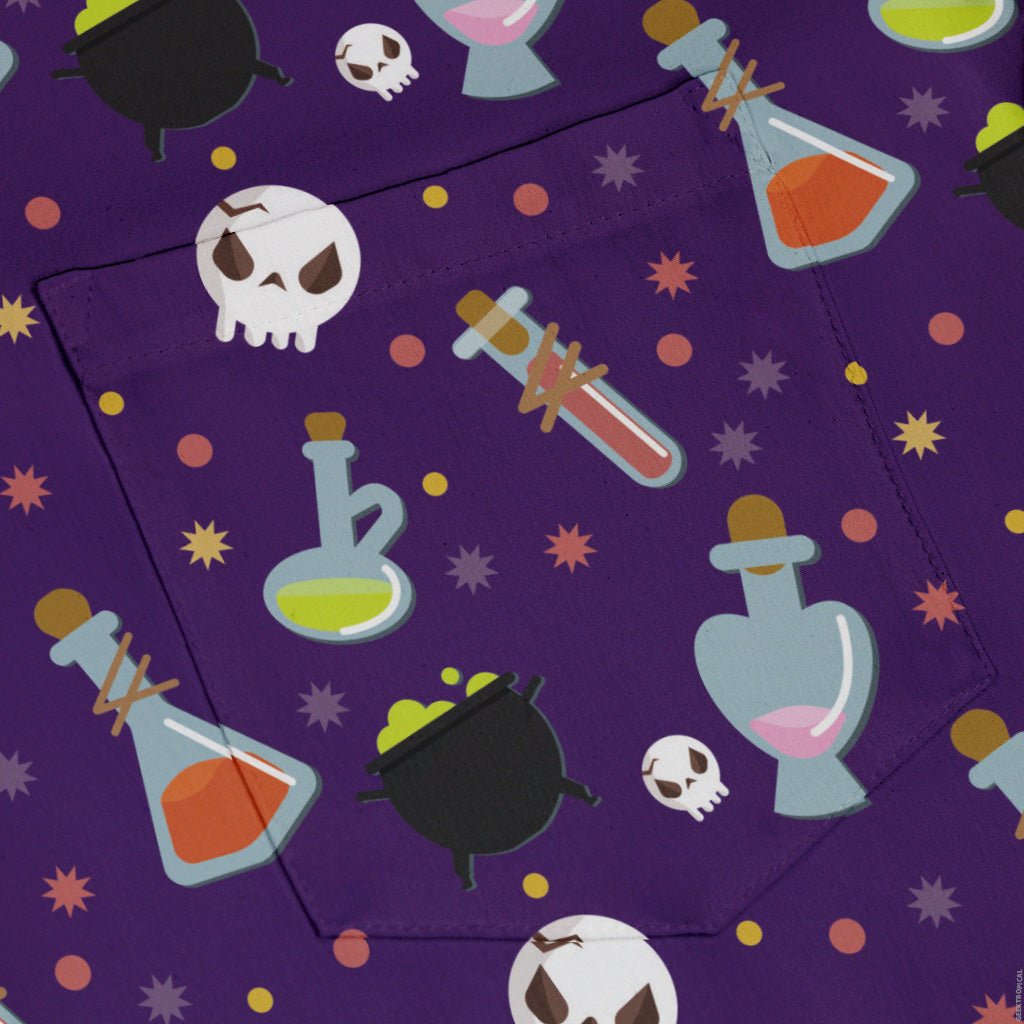 Halloween DND Potions Button Up Shirt Geek Nerd adult sizing Design by Heather Davenport dnd & rpg print