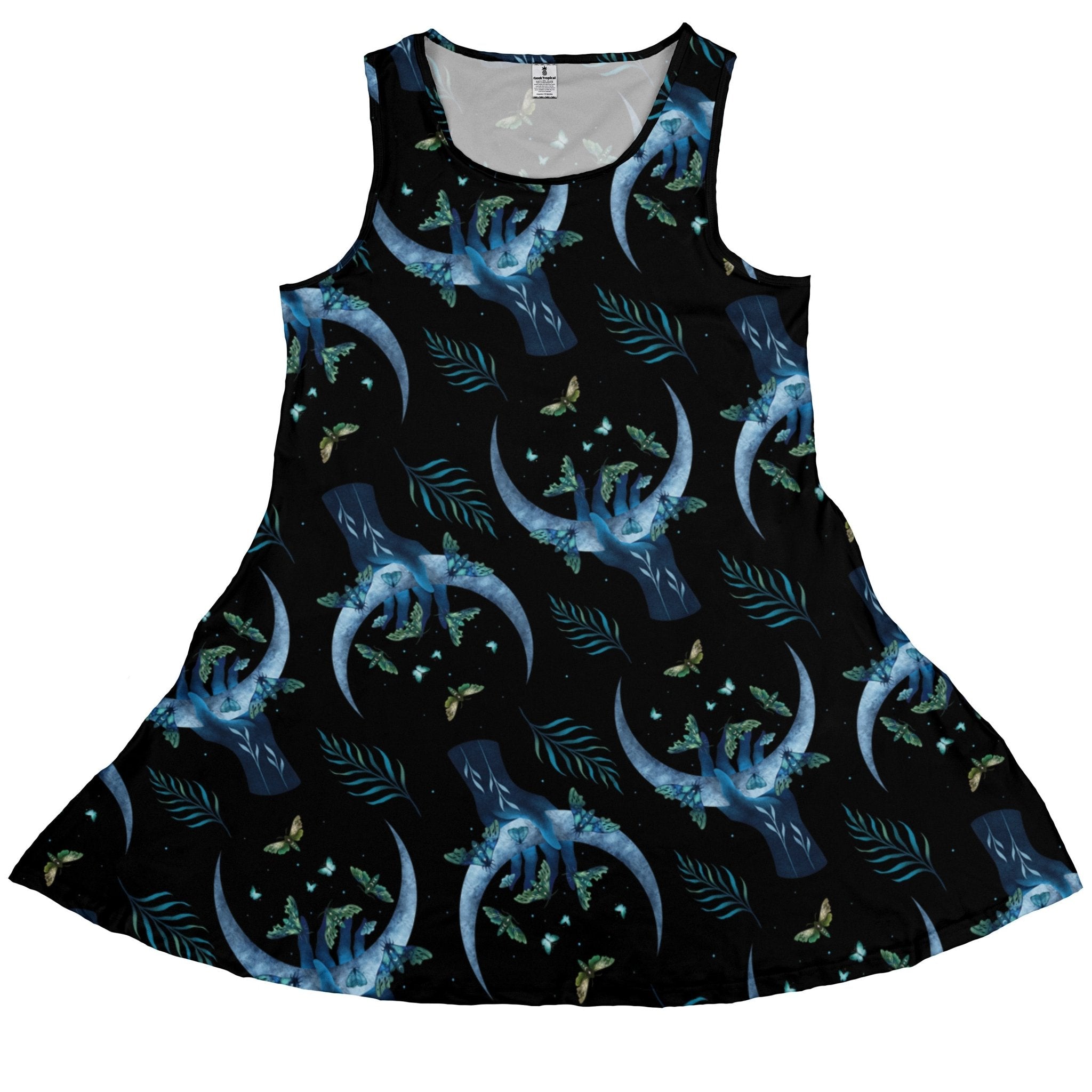 Hand on the Moon Moth Dress Geek Nerd Design by Episodic lx - C outer space & astronaut print