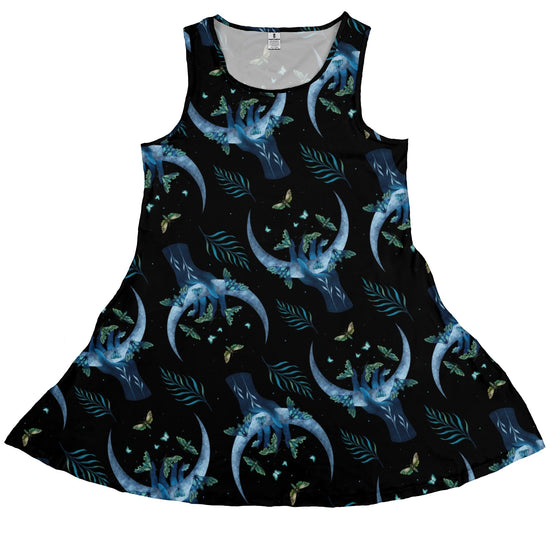 Hand on the Moon Moth Dress Geek Nerd Design by Episodic lx - C outer space & astronaut print