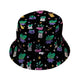 Happy Kawaii Plants Bucket Hat Geek Nerd 0925 Botany Print Design by Tobe Fonseca