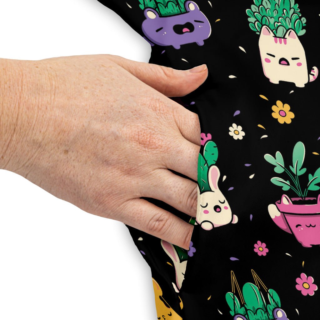 Happy Kawaii Plants Dress Geek Nerd 0925 Botany Print Design by Tobe Fonseca