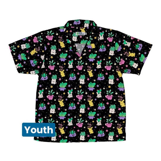 Happy Kawaii Plants Youth Hawaiian Shirt Geek Nerd 0925 Anime Botany Print