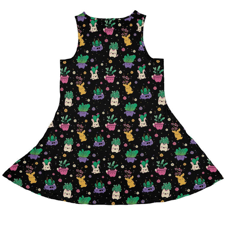 Happy Kawaii Plants Dress Geek Nerd 0925 Botany Print Design by Tobe Fonseca