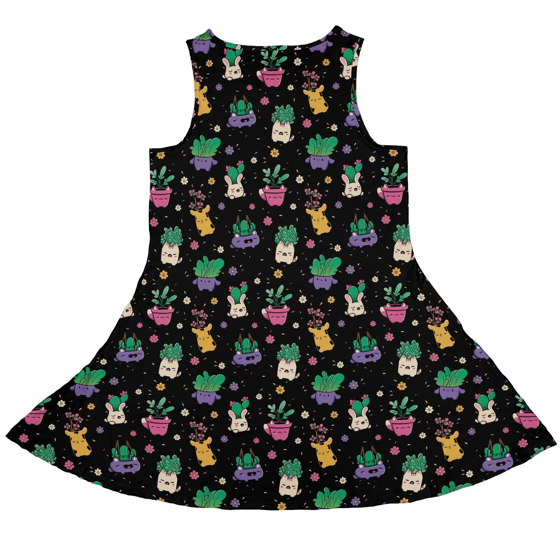 Happy Kawaii Plants Dress Geek Nerd 0925 Botany Print Design by Tobe Fonseca