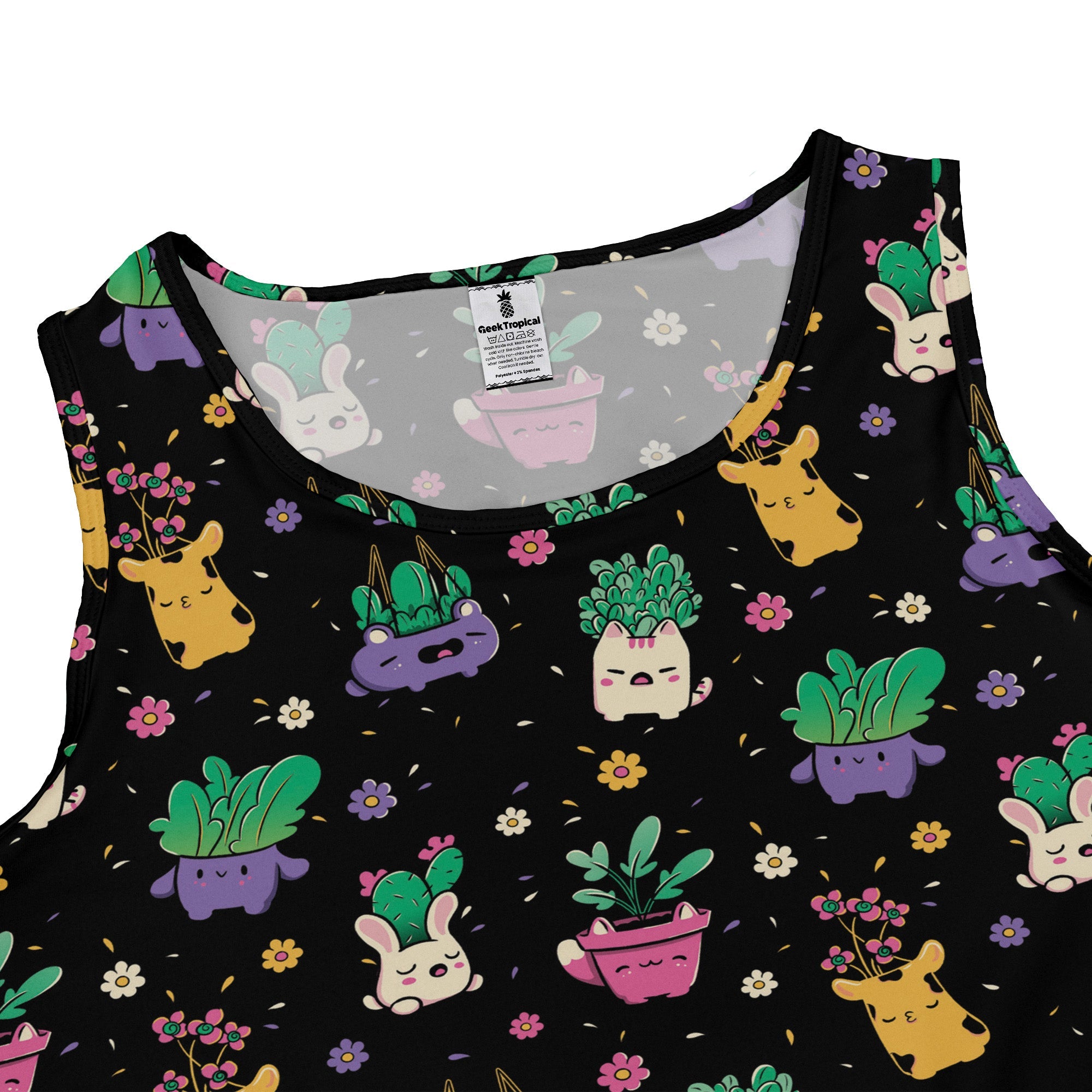 Happy Kawaii Plants Dress Geek Nerd 0925 Botany Print Design by Tobe Fonseca