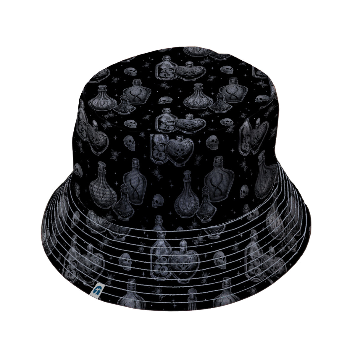 Haunted Hour Elixir Bucket Hat Gray Stitching