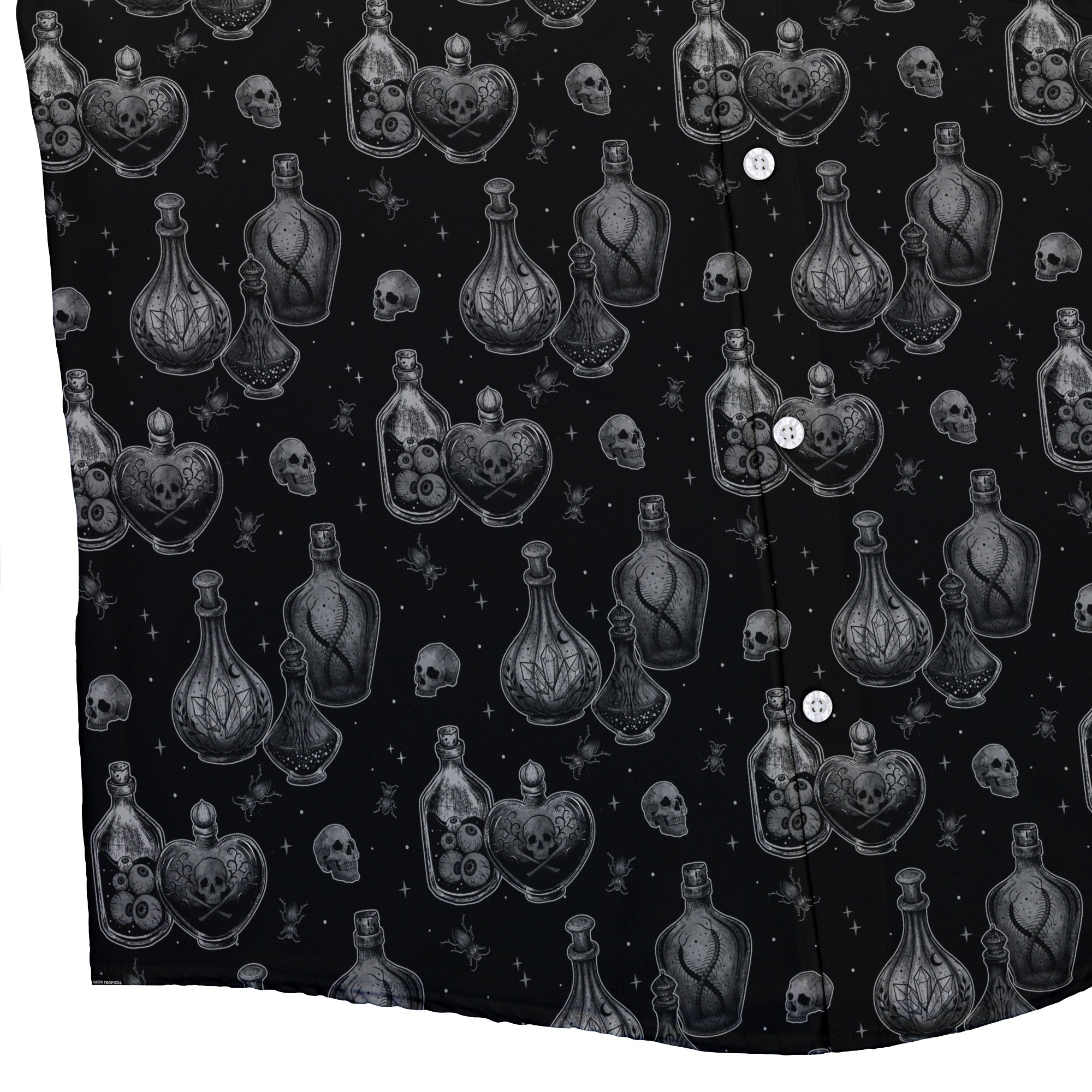 Haunted Hour Elixir Button Up Shirt Bottom Corner