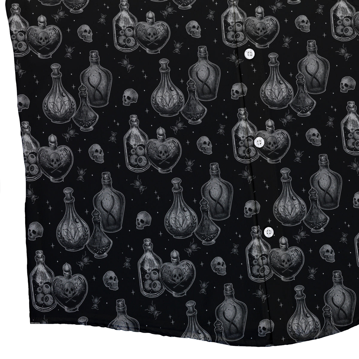 Haunted Hour Elixir Button Up Shirt Bottom Corner