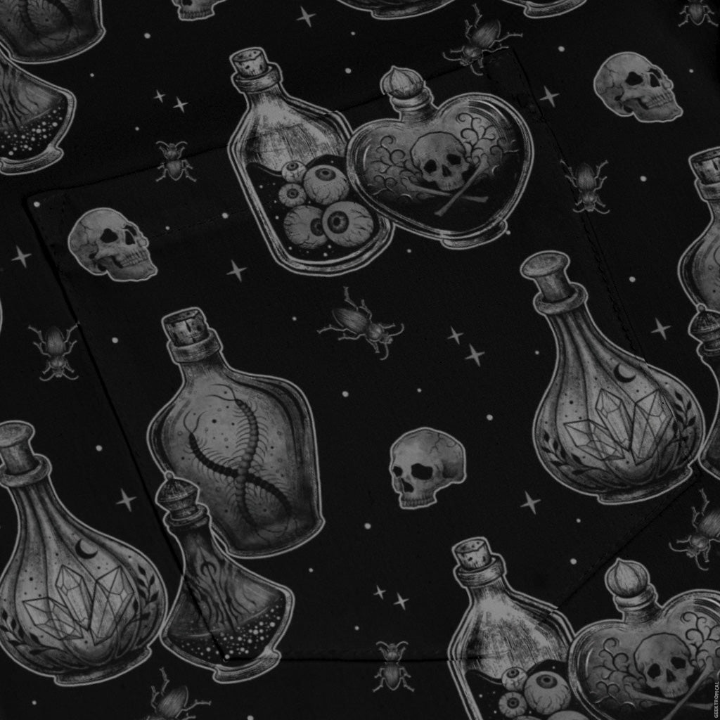 Haunted Hour Elixir Long Sleeve Button Up Shirt pocket