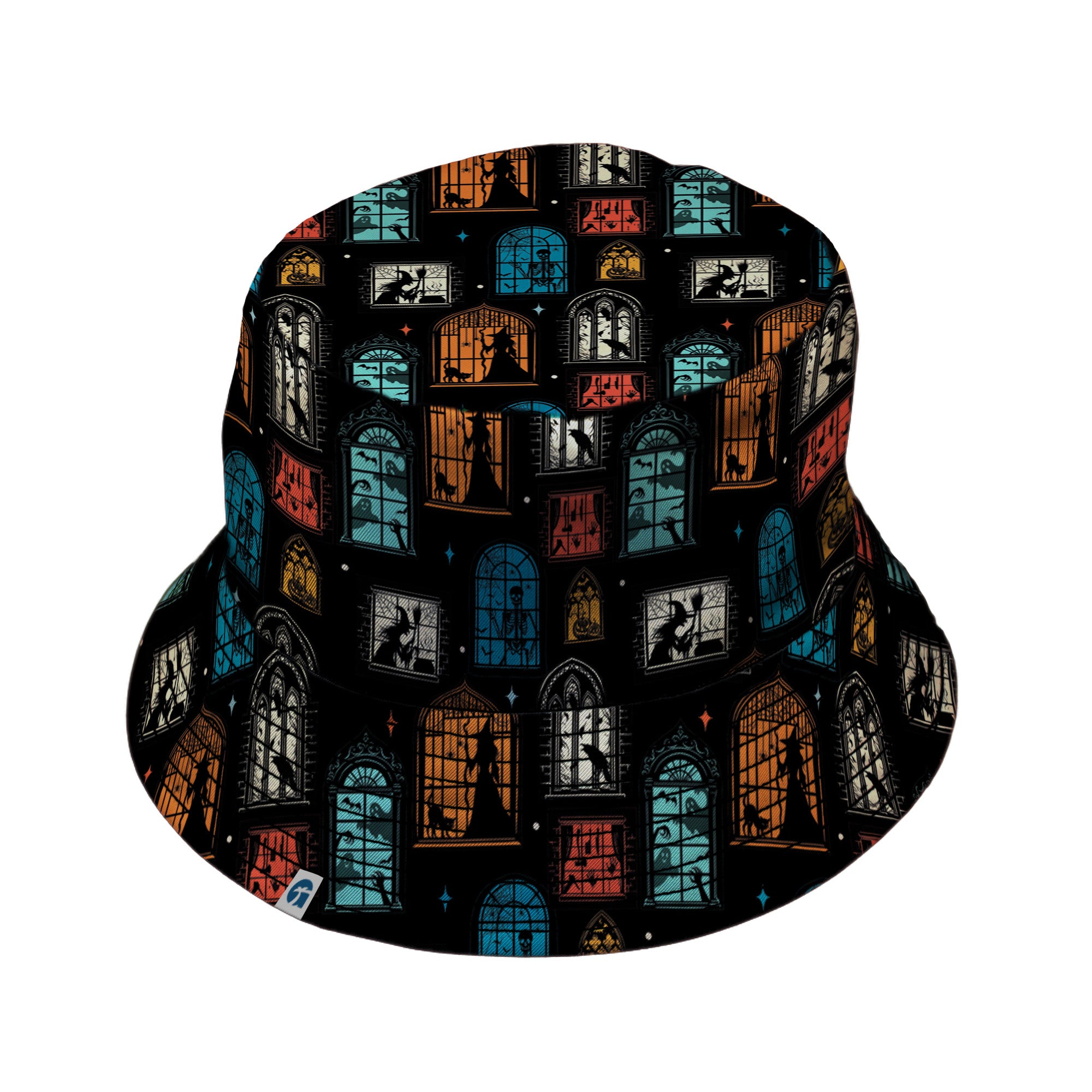 Haunted Manor Window Bucket Hat Black Stitching