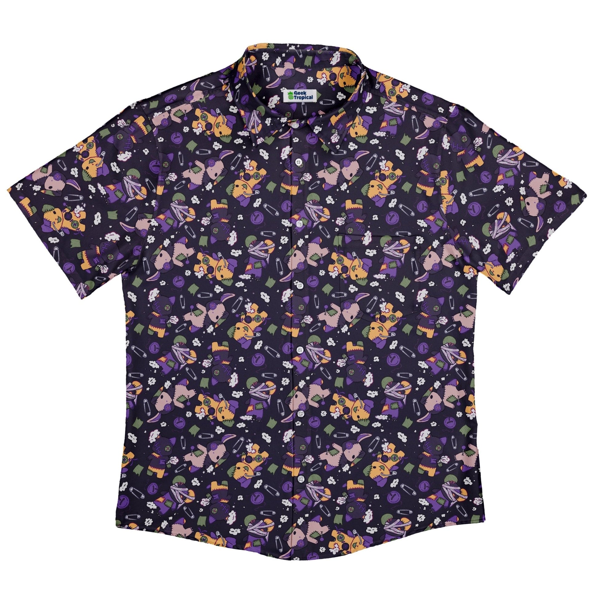 Haunted Plushies Button Up Shirt Geek Nerd 0925 adult sizing All Adult Button Up Shirts