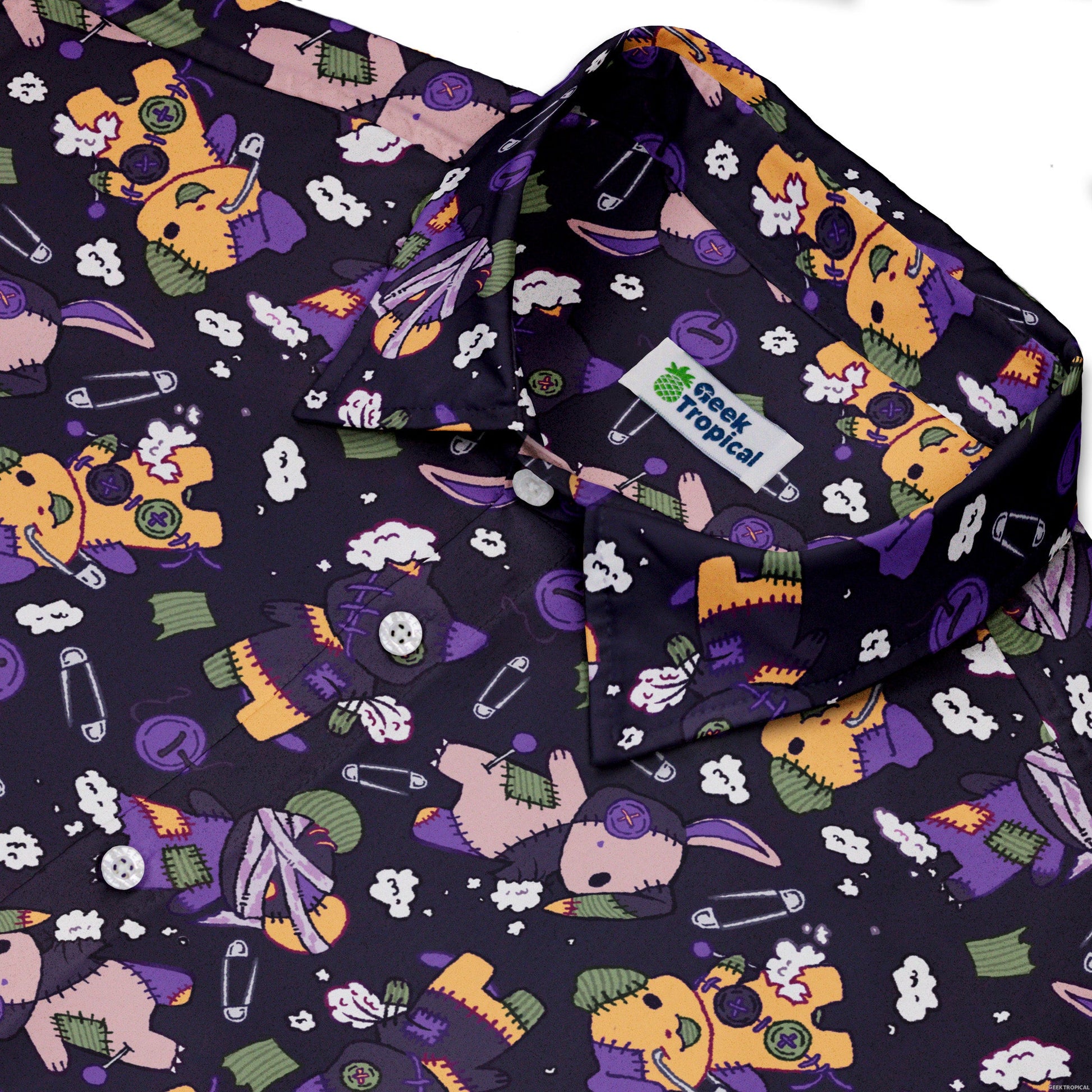 Haunted Plushies Button Up Shirt Geek Nerd 0925 adult sizing All Adult Button Up Shirts