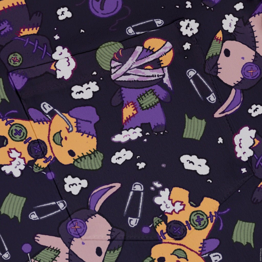 Haunted Plushies Button Up Shirt Geek Nerd 0925 adult sizing All Adult Button Up Shirts