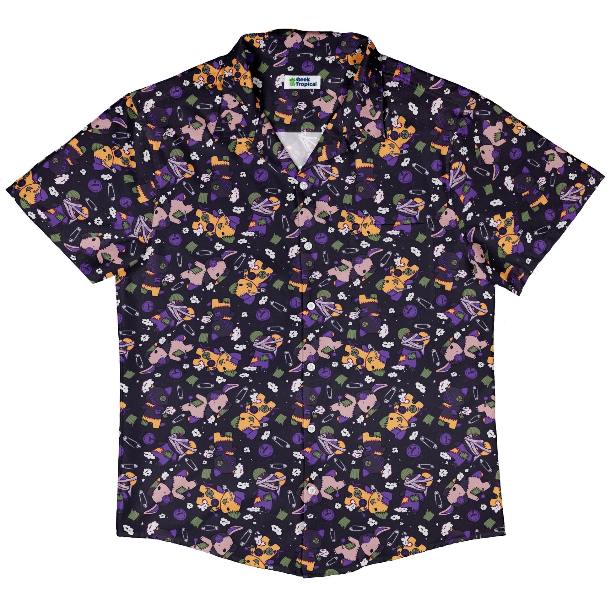 Haunted Plushies Button Up Shirt Geek Nerd 0925 adult sizing All Adult Button Up Shirts